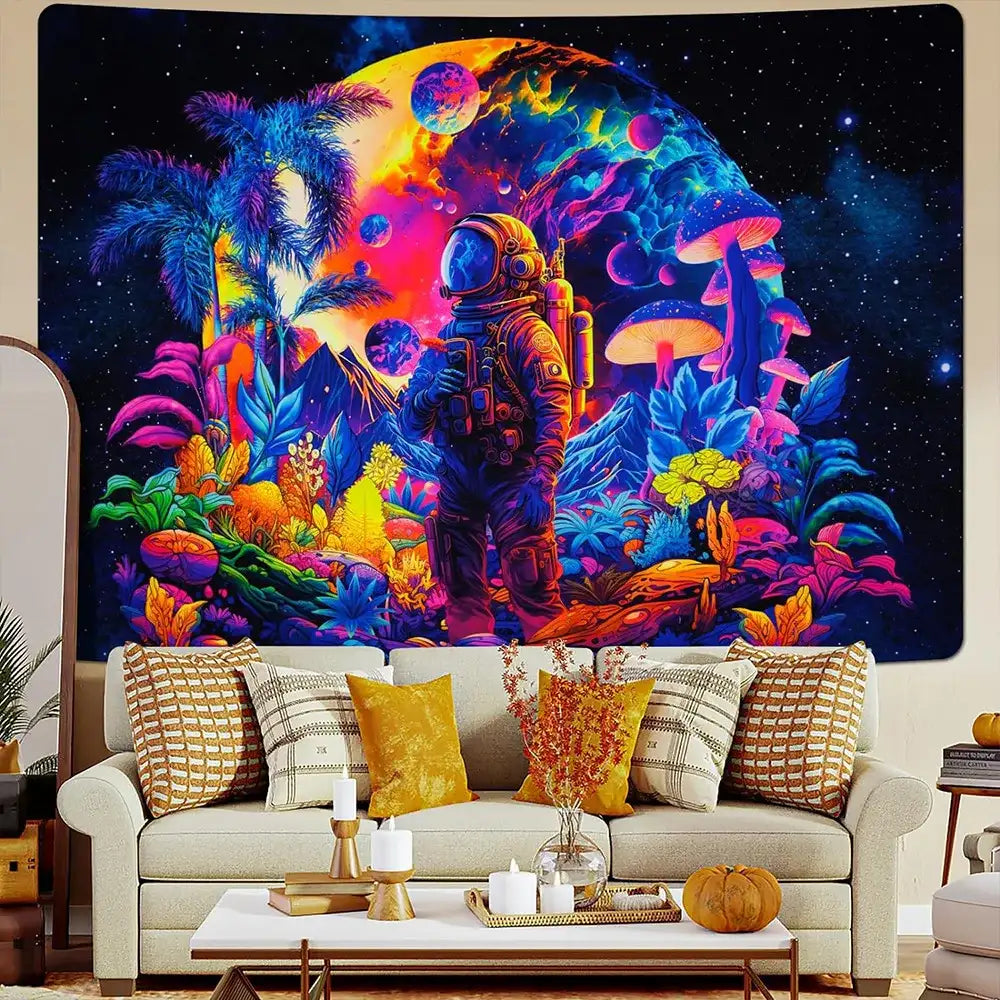 UV Reactive Alien Black Light Tapestry