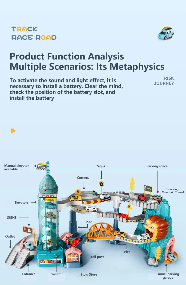 Lion Theme Car Track Toy