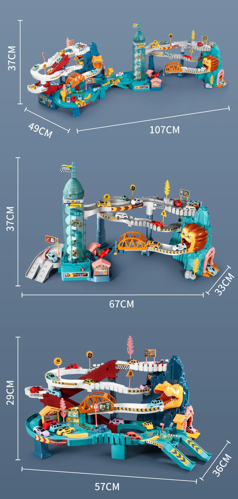 Lion Theme Car Track Toy