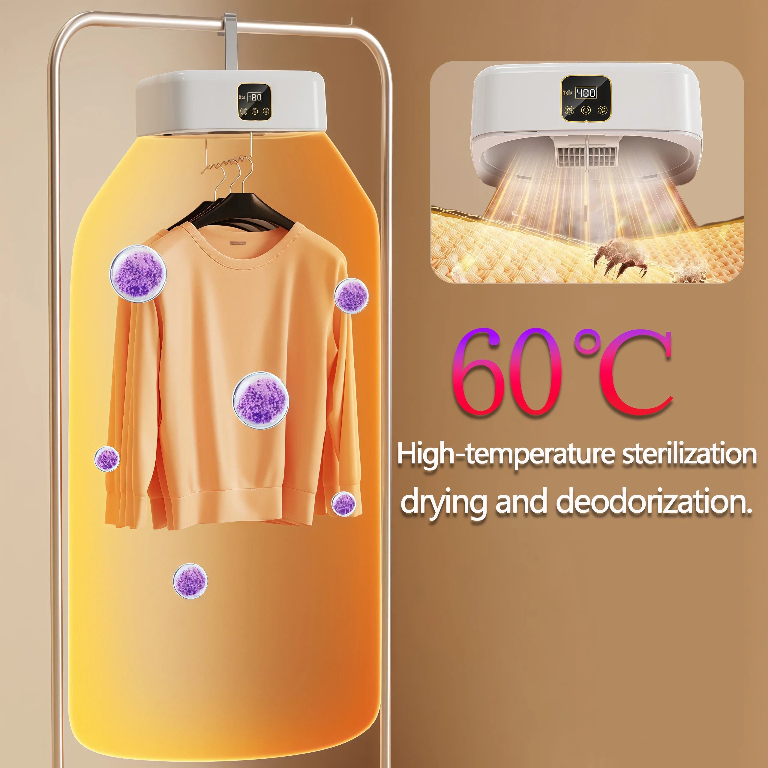 JKUOO 600W Foldable Electric Clothes Dryer