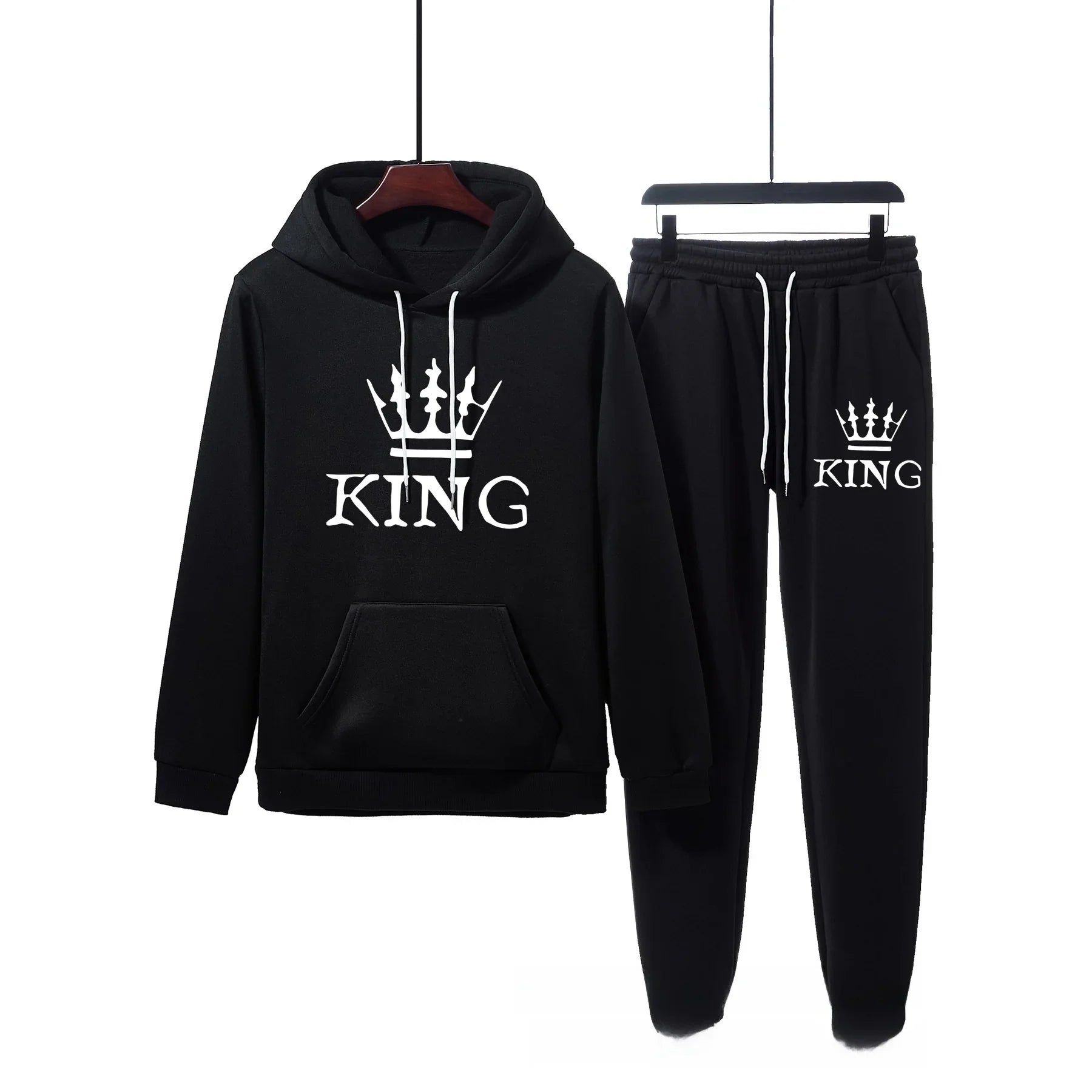 Men's Thickened Hoodie And Pants Set