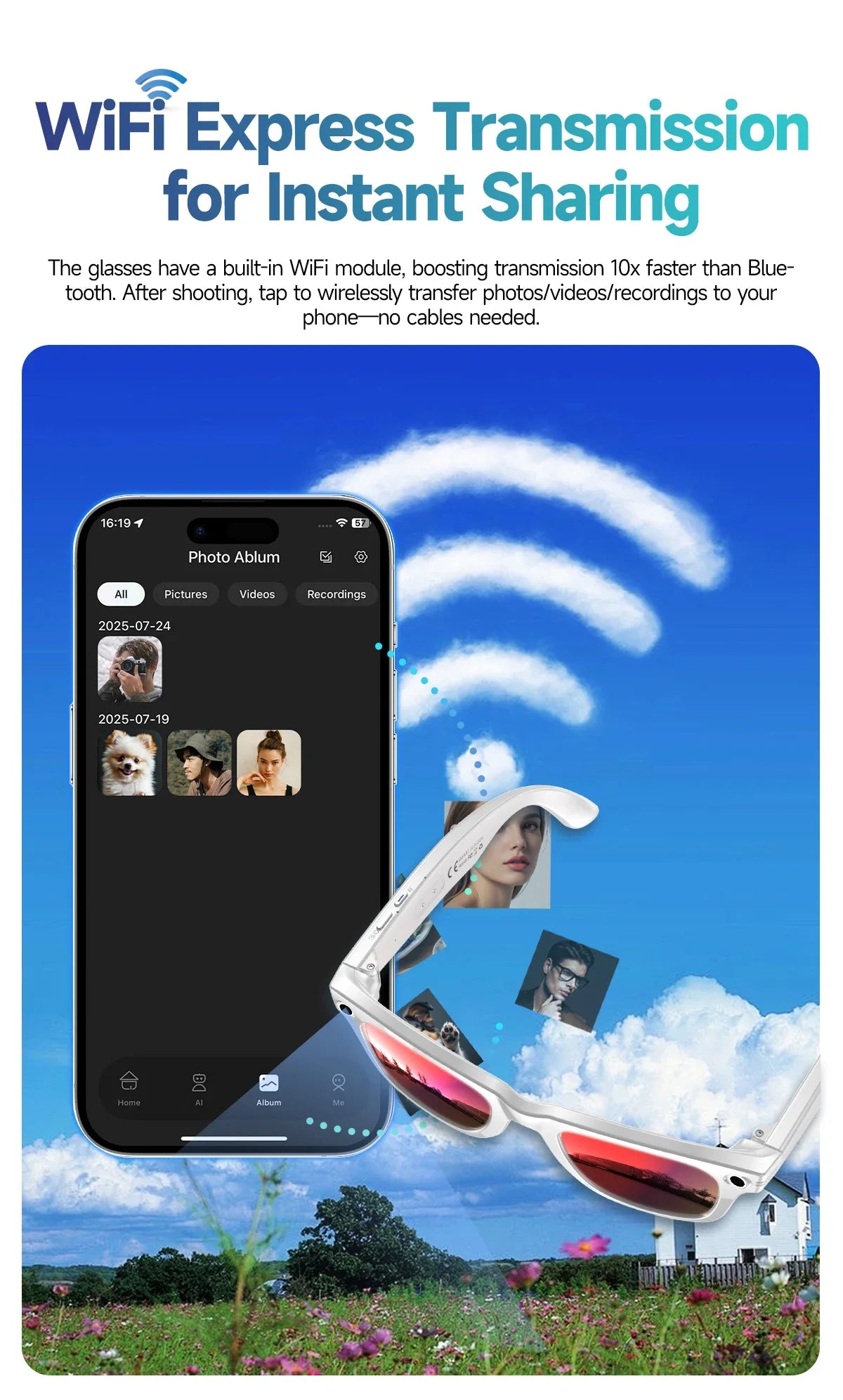 AI Smart Glasses with Camera