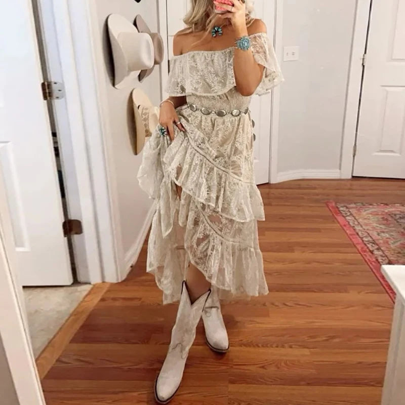 Sexy Off Shoulder Lace Party Dress