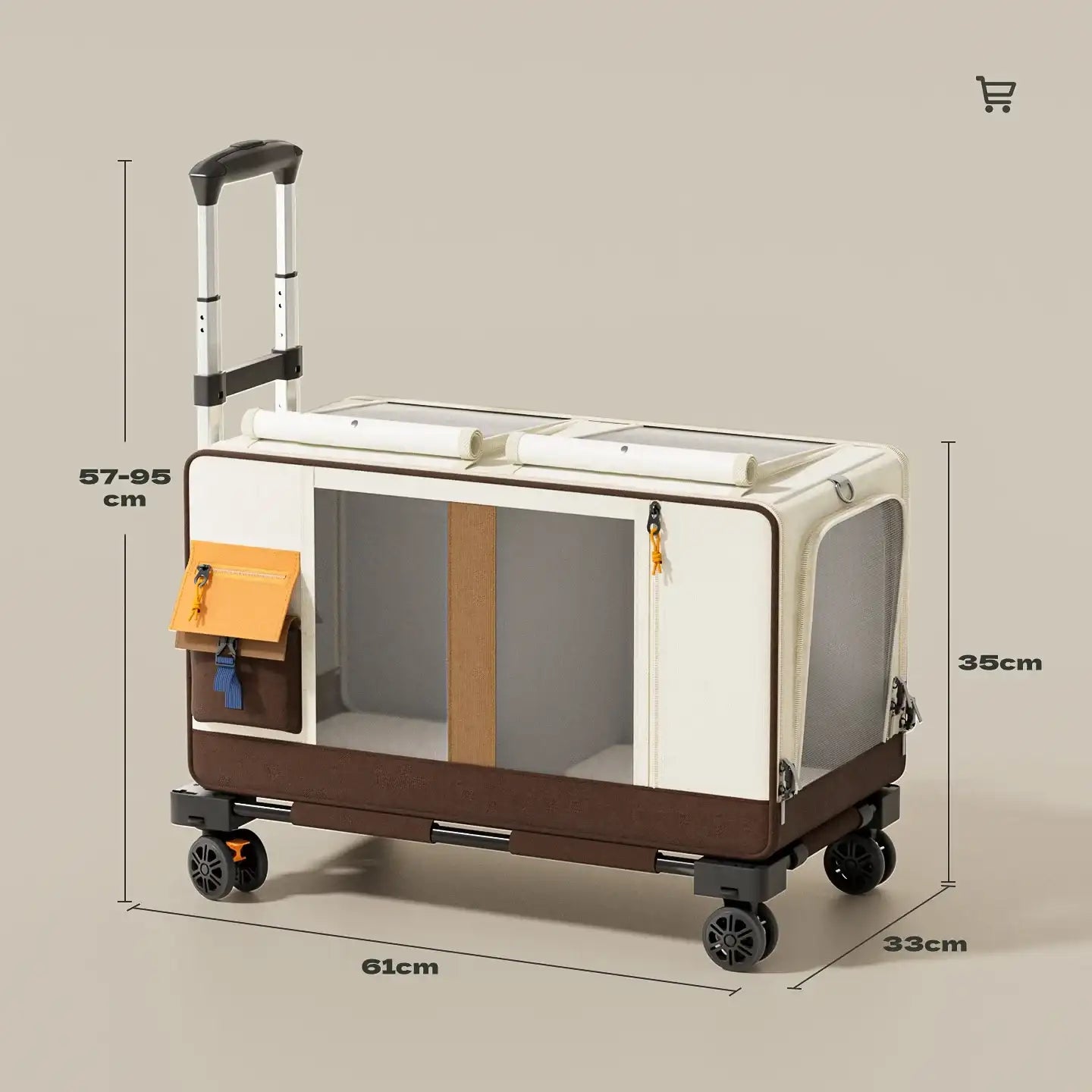 Rolling Cat Carrier with Wheels