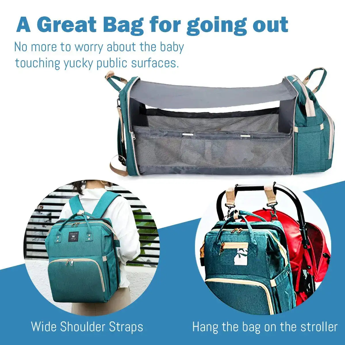 3-in-1 Baby Travel Diaper Bag