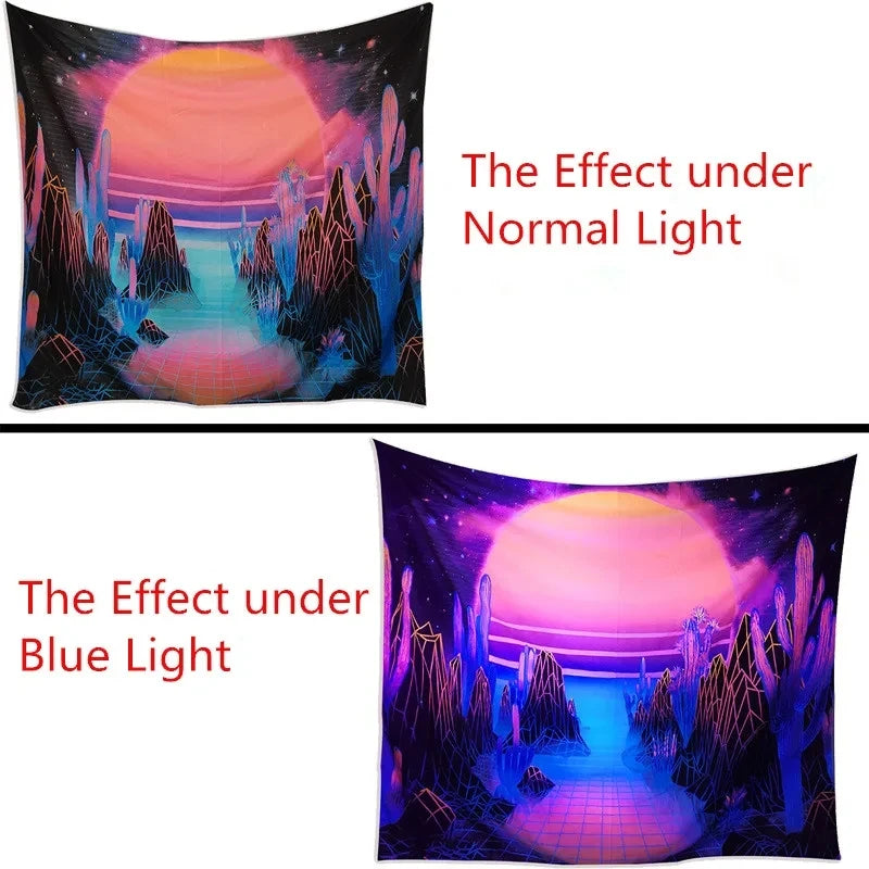 UV Reactive Alien Black Light Tapestry