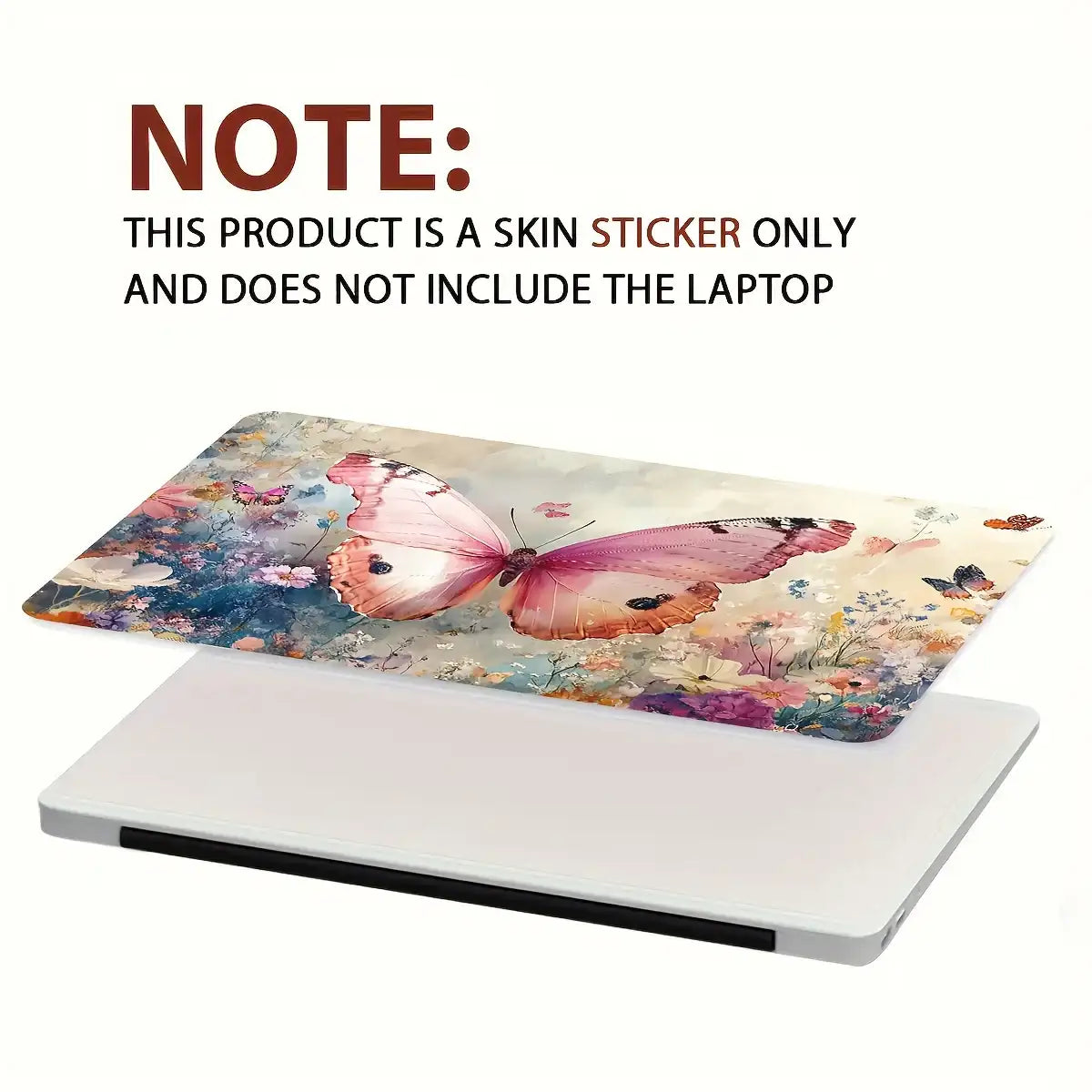 Butterfly Laptop Stickers – Beige, Waterproof -2Pcs 