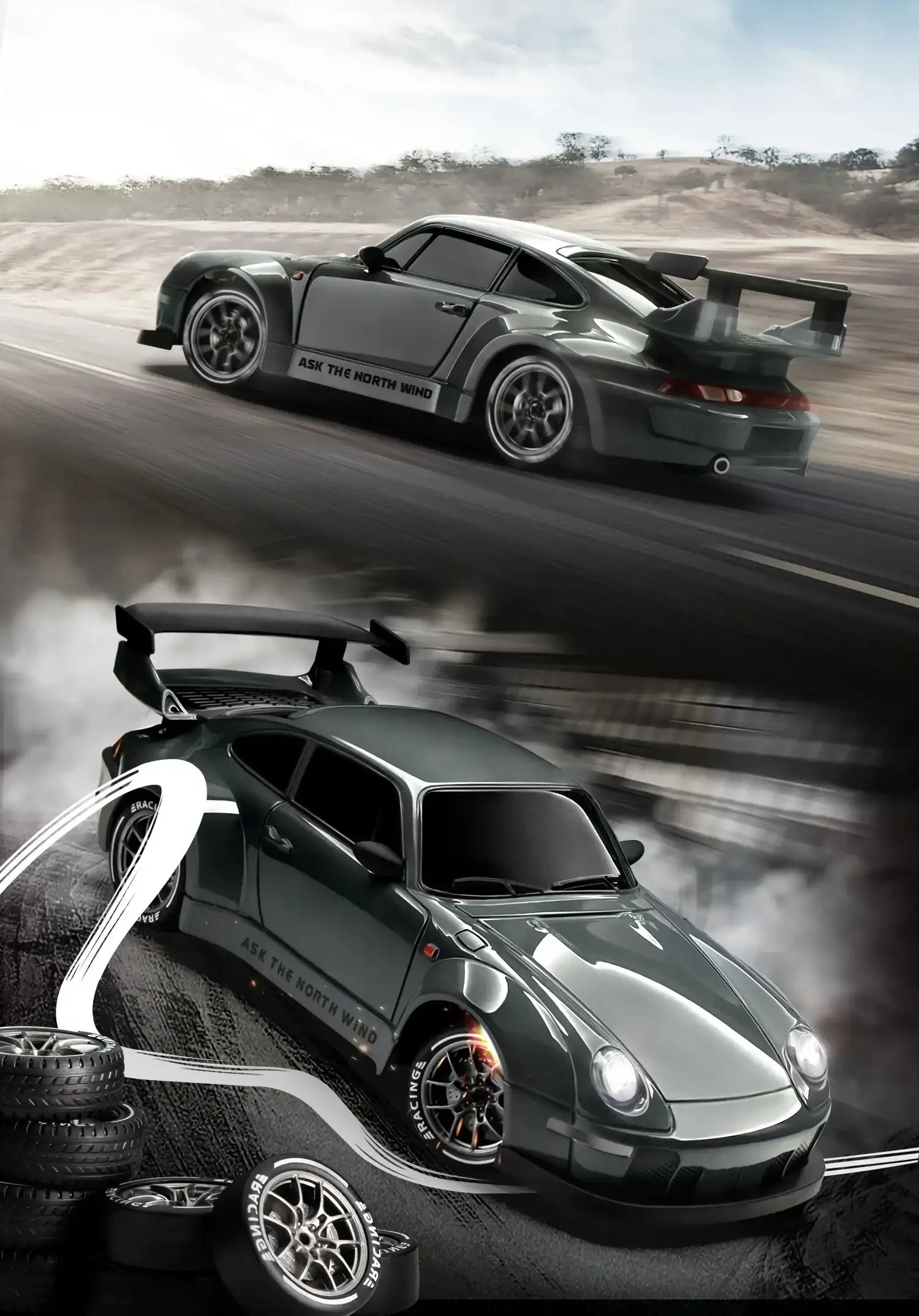 RC Drift Car 1-24 Remote Control Car 4WD 20KM/H LED