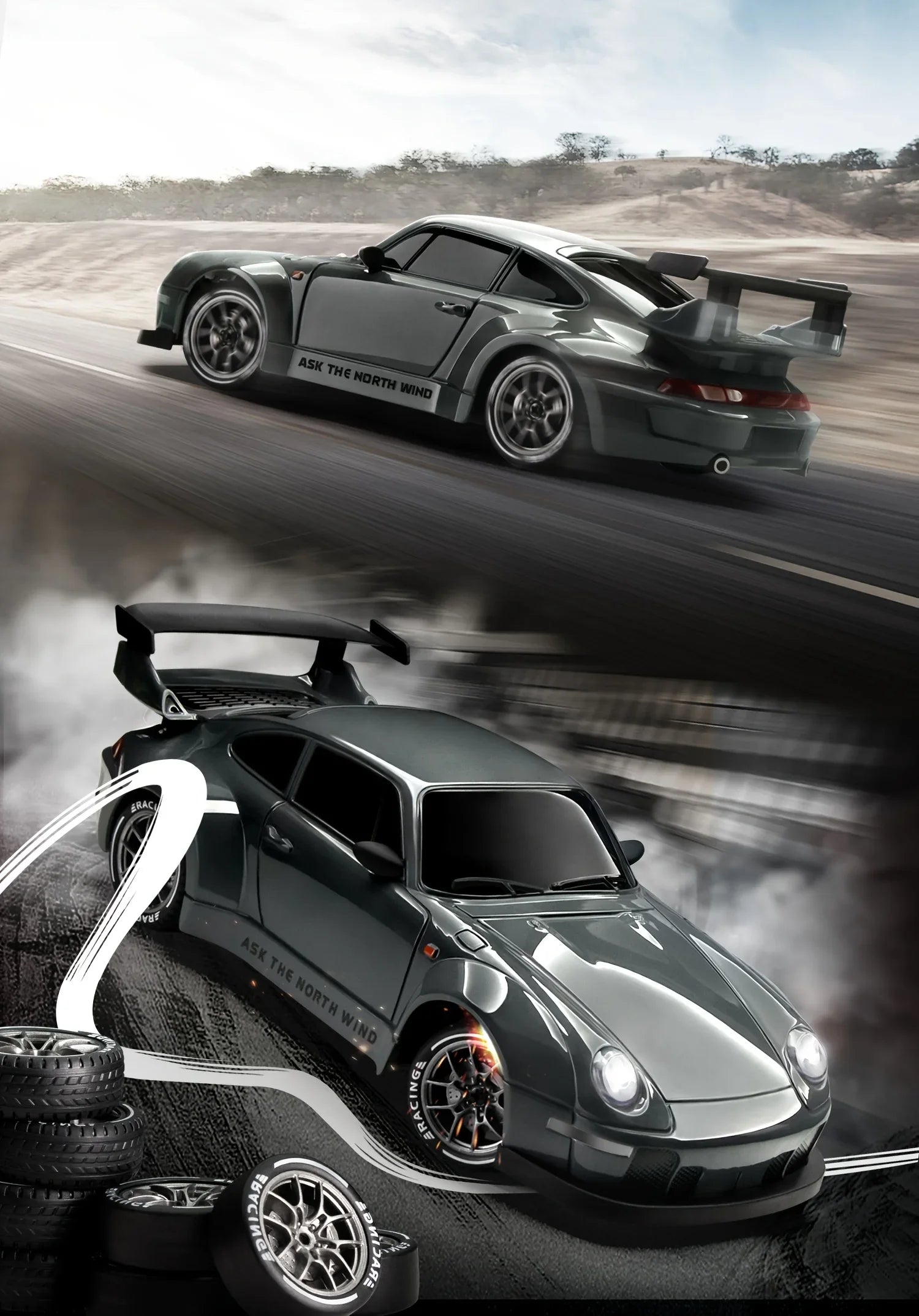 RC Drift Car 1-24 Remote Control Car 4WD 20KM/H LED