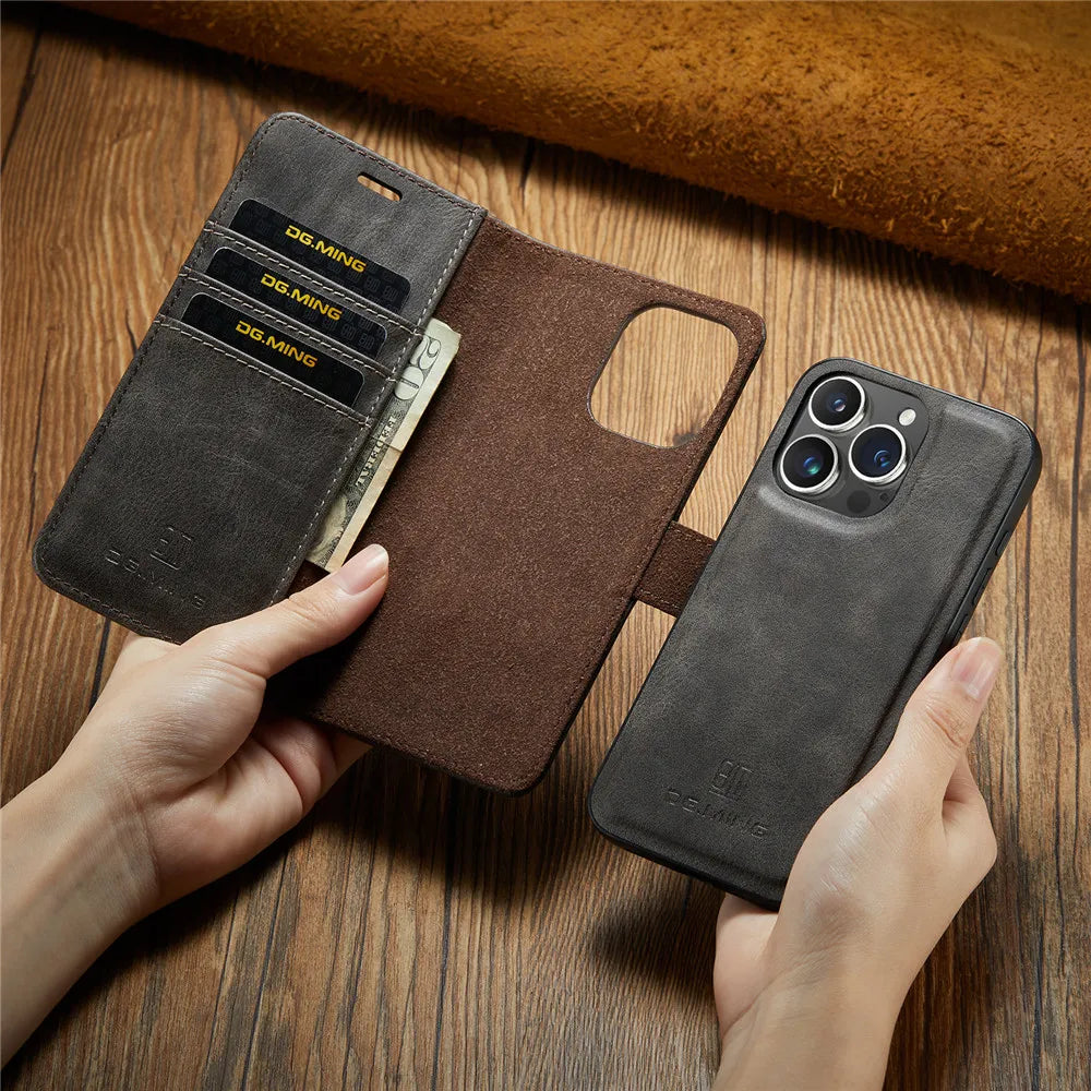 Detachable Magnetic Leather Phone Case