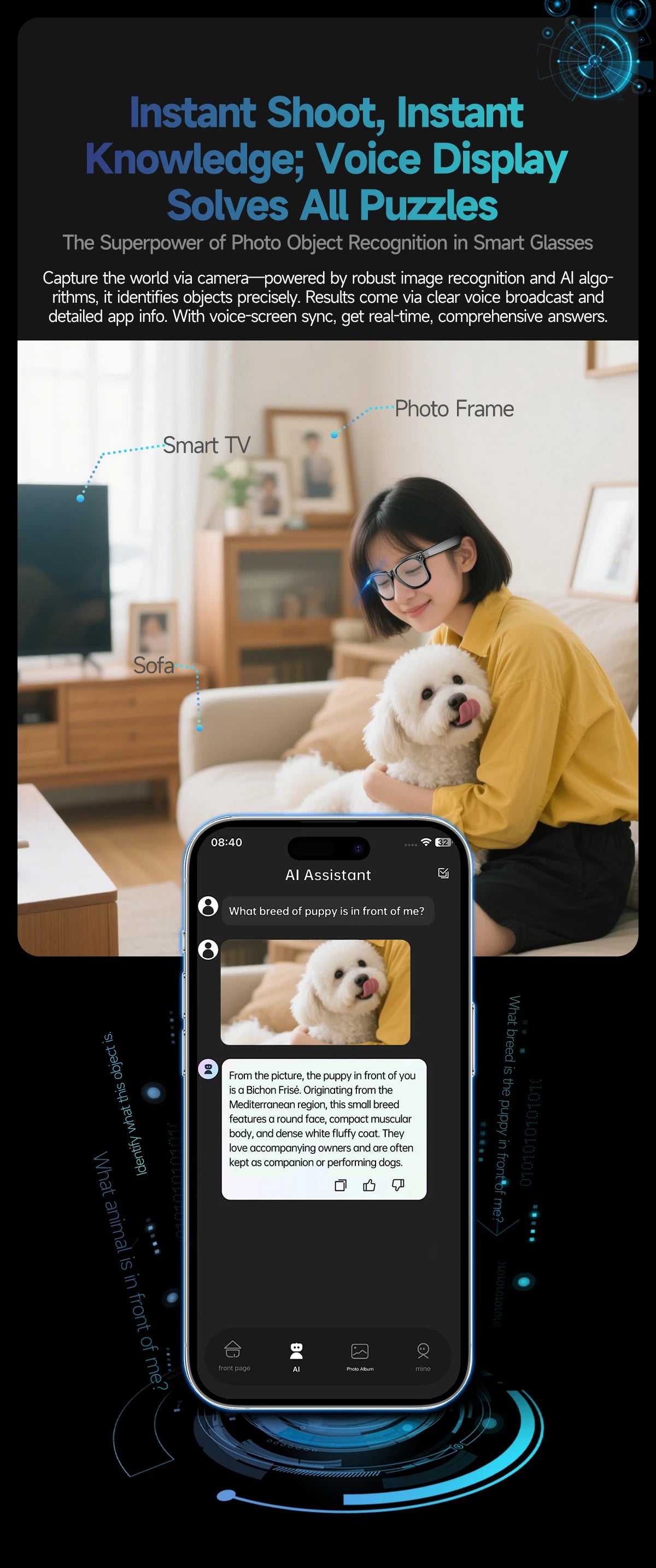AI Smart Glasses with Camera