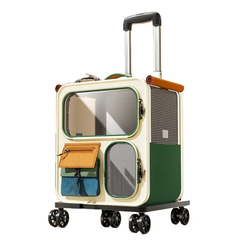 Rolling Cat Carrier with Wheels