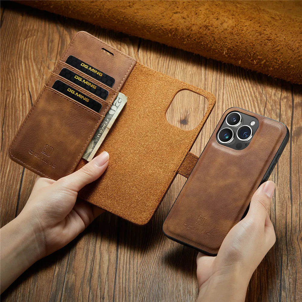 Detachable Magnetic Leather Phone Case