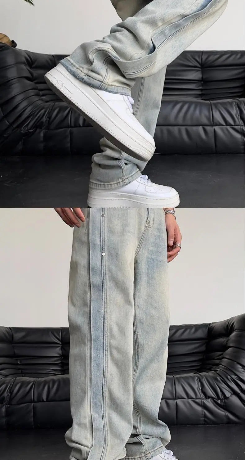 Men’s Baggy Patchwork Jeans