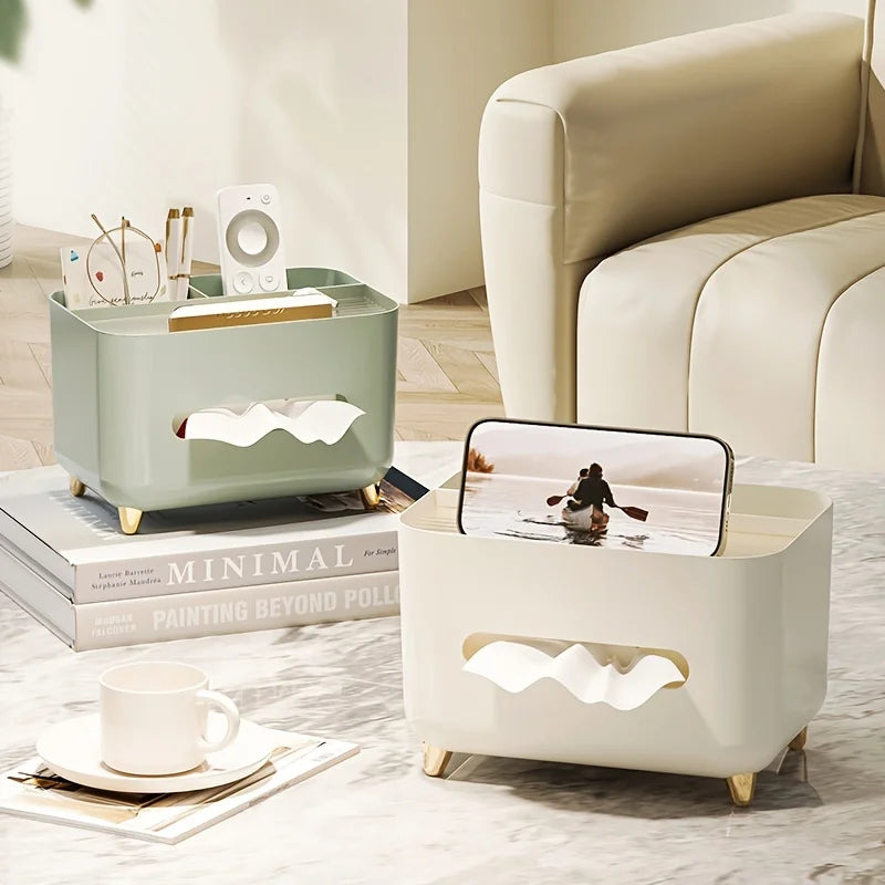 Multifunctional Desktop Tissue Box Organizer