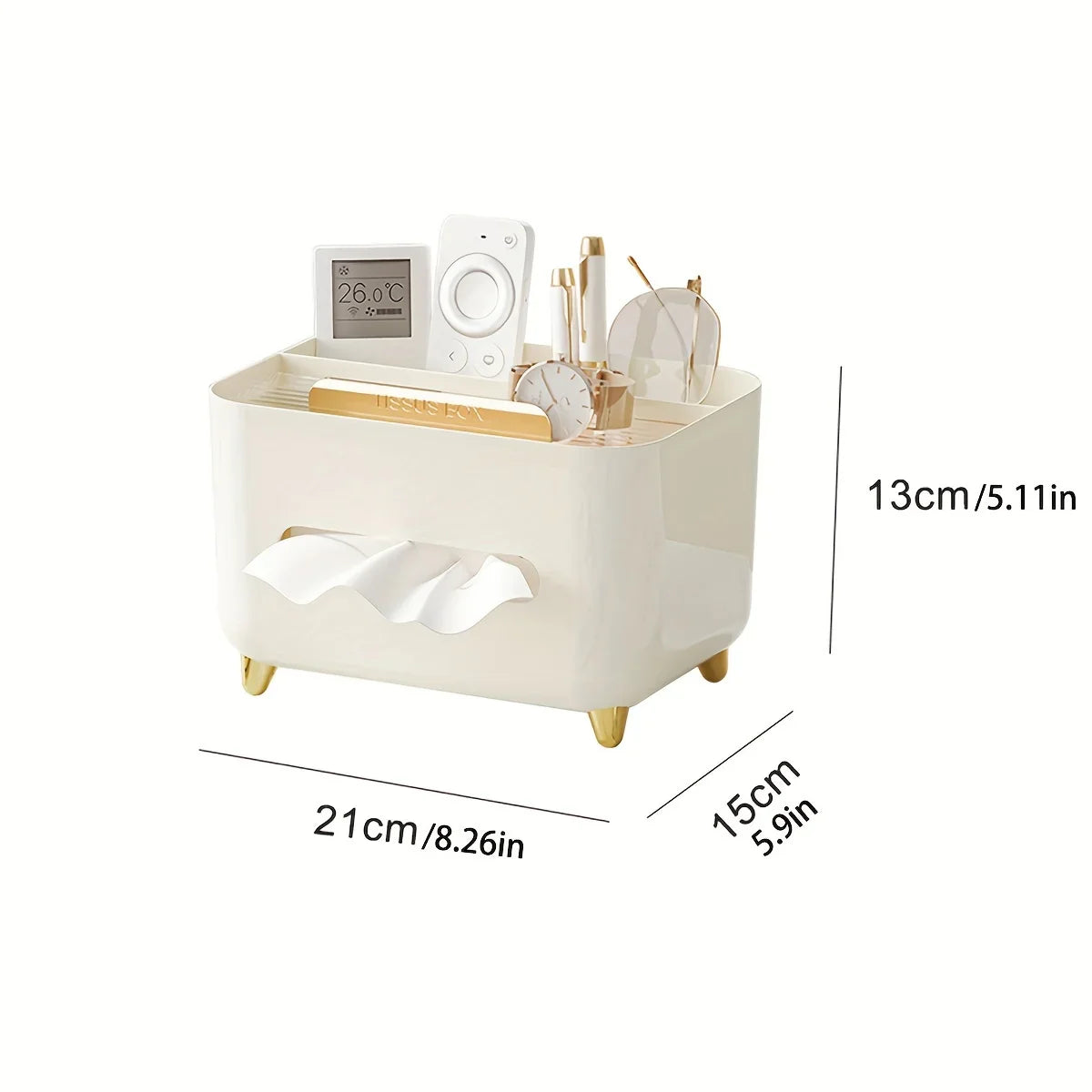 Multifunctional Desktop Tissue Box Organizer
