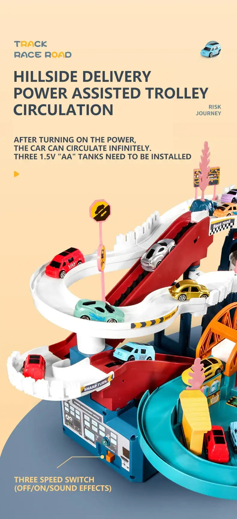 Lion Theme Car Track Toy