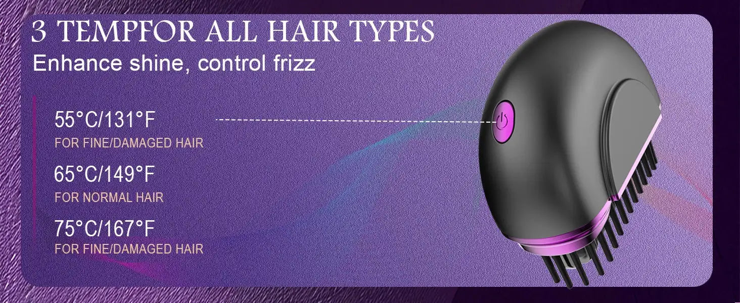 Portable Hair Straightener Brush – Fast Heating Styling Tool