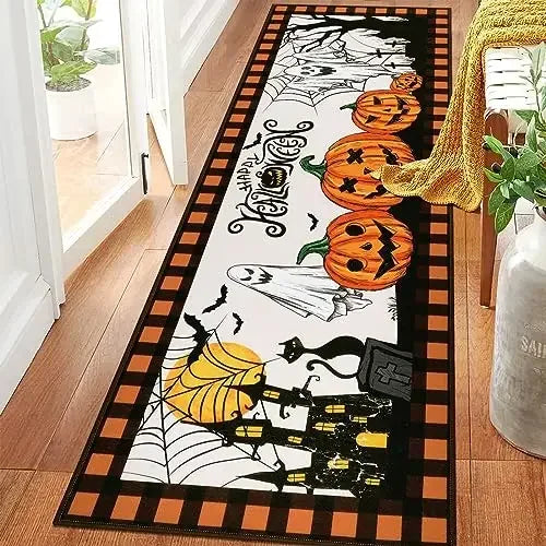 Halloween Horror Pumpkin Rug Anti-Slip Home Floor Mat