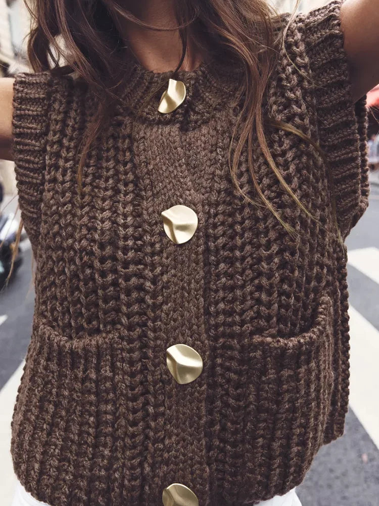 Vintage Crochet Waistcoat for Women