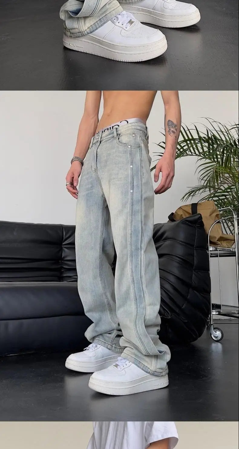 Men’s Baggy Patchwork Jeans
