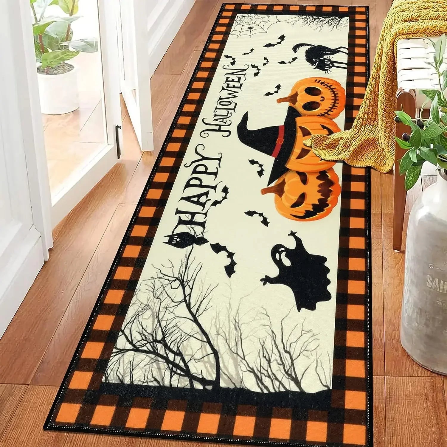 Halloween Horror Pumpkin Rug Anti-Slip Home Floor Mat