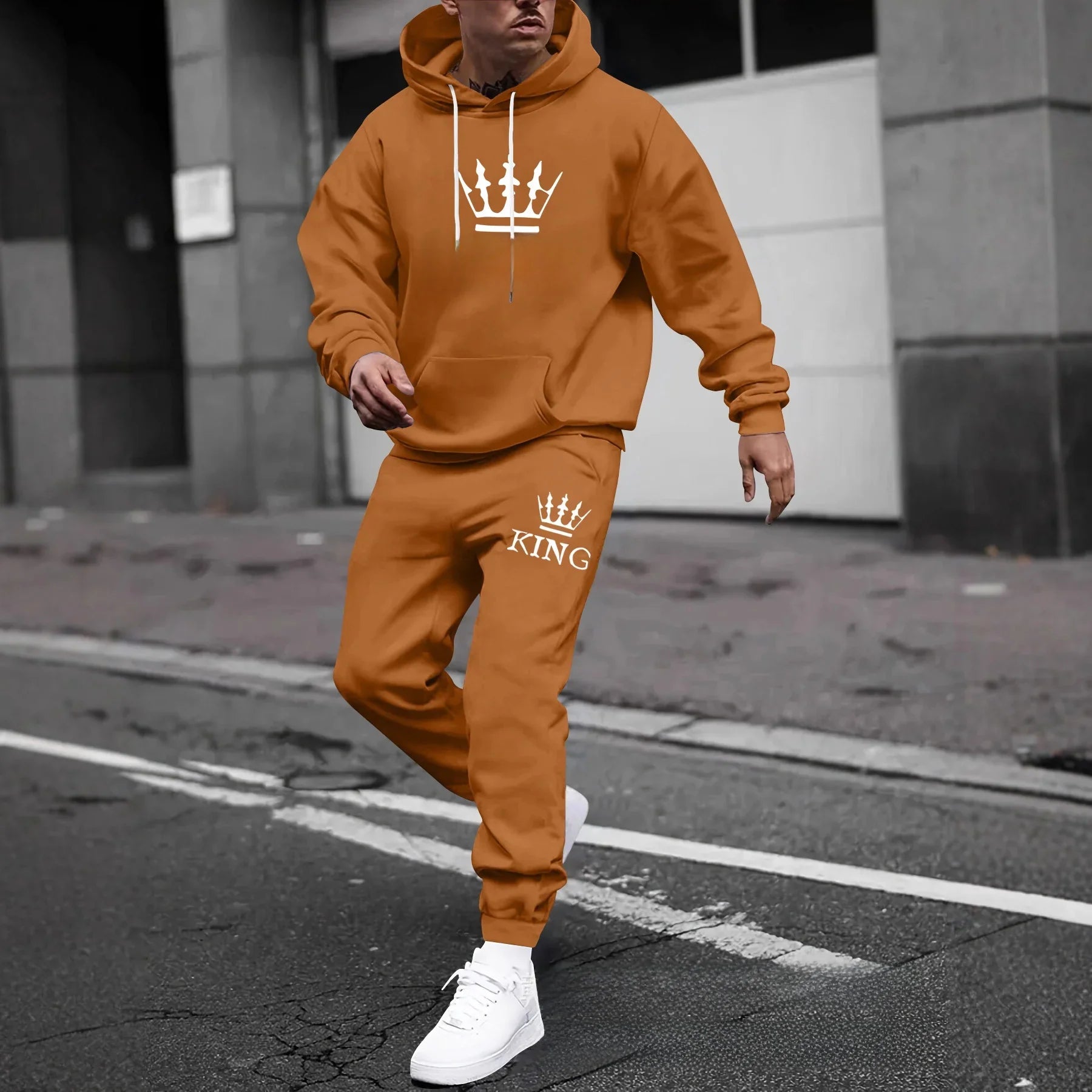 Men's Thickened Hoodie And Pants Set