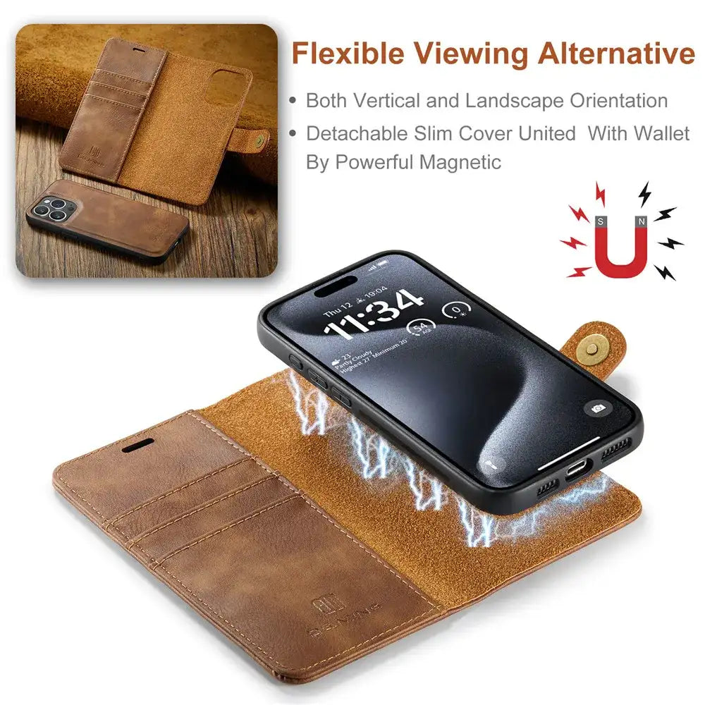 Detachable Magnetic Leather Phone Case