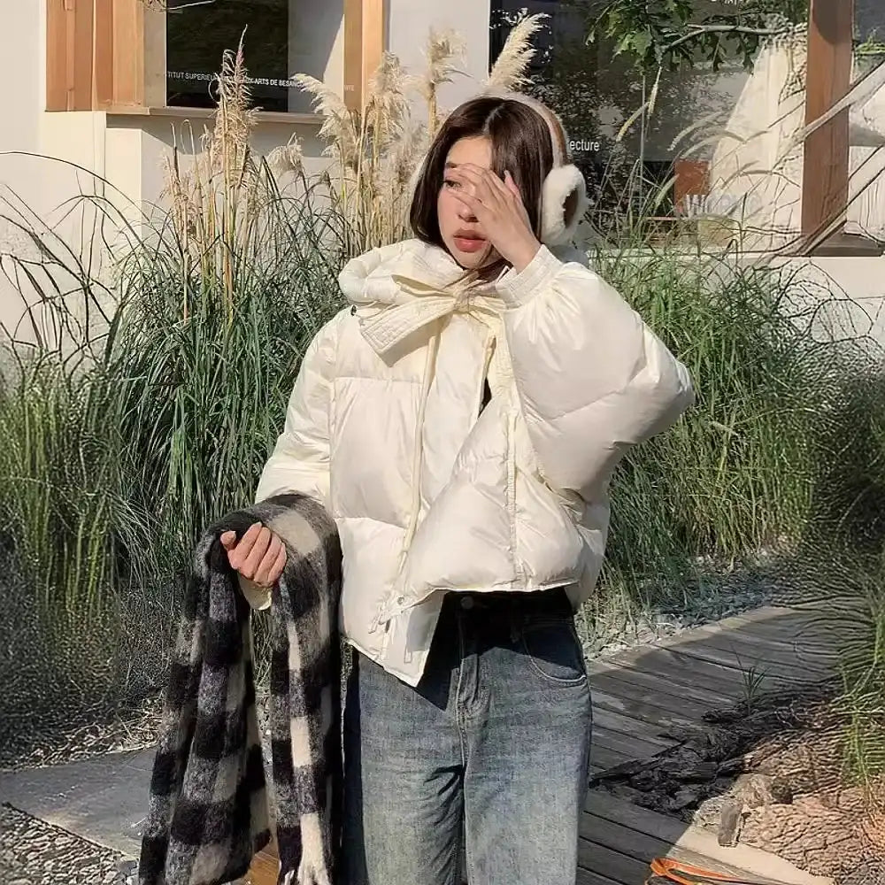 Women Cropped Winter Puffer Jacket 