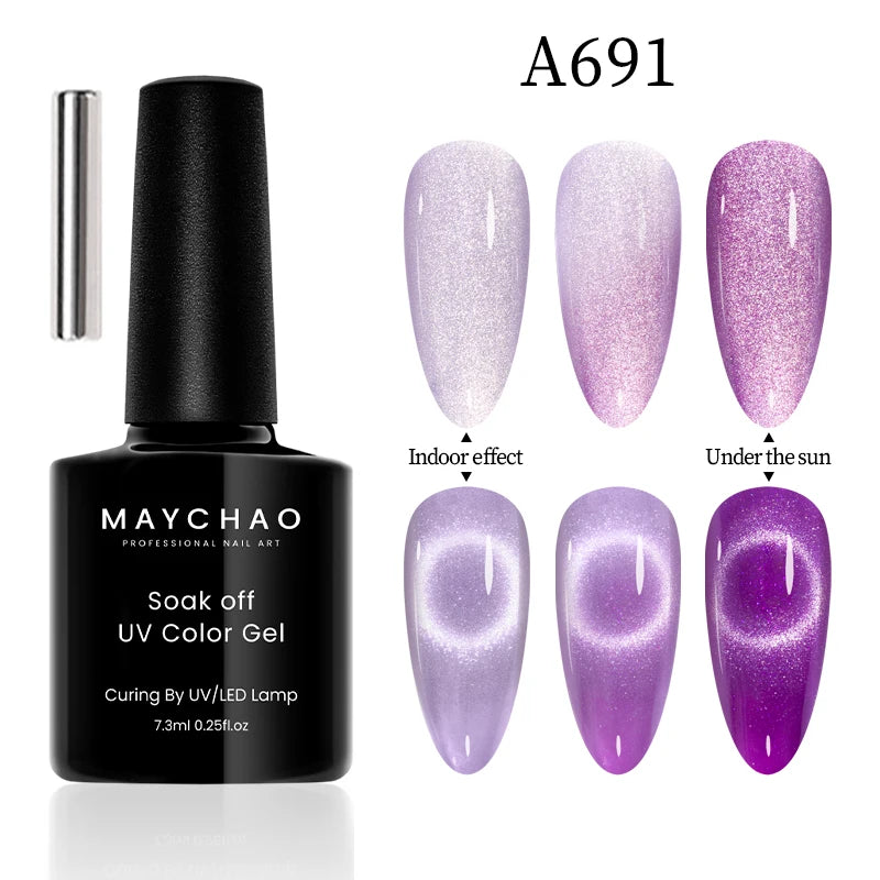 Cat Eye Magnetic Gel Polish by MAYCHAO – Holographic 12ml