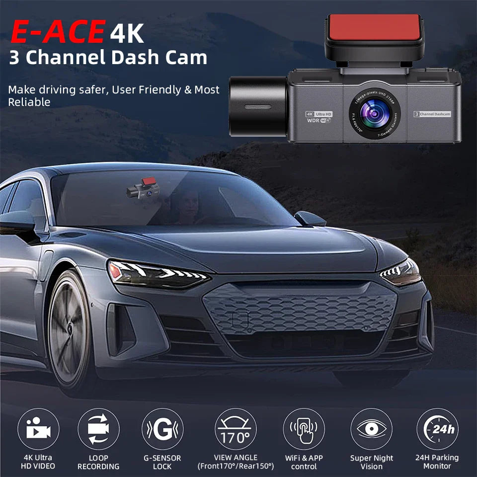 4K 3 Channel Dashcam