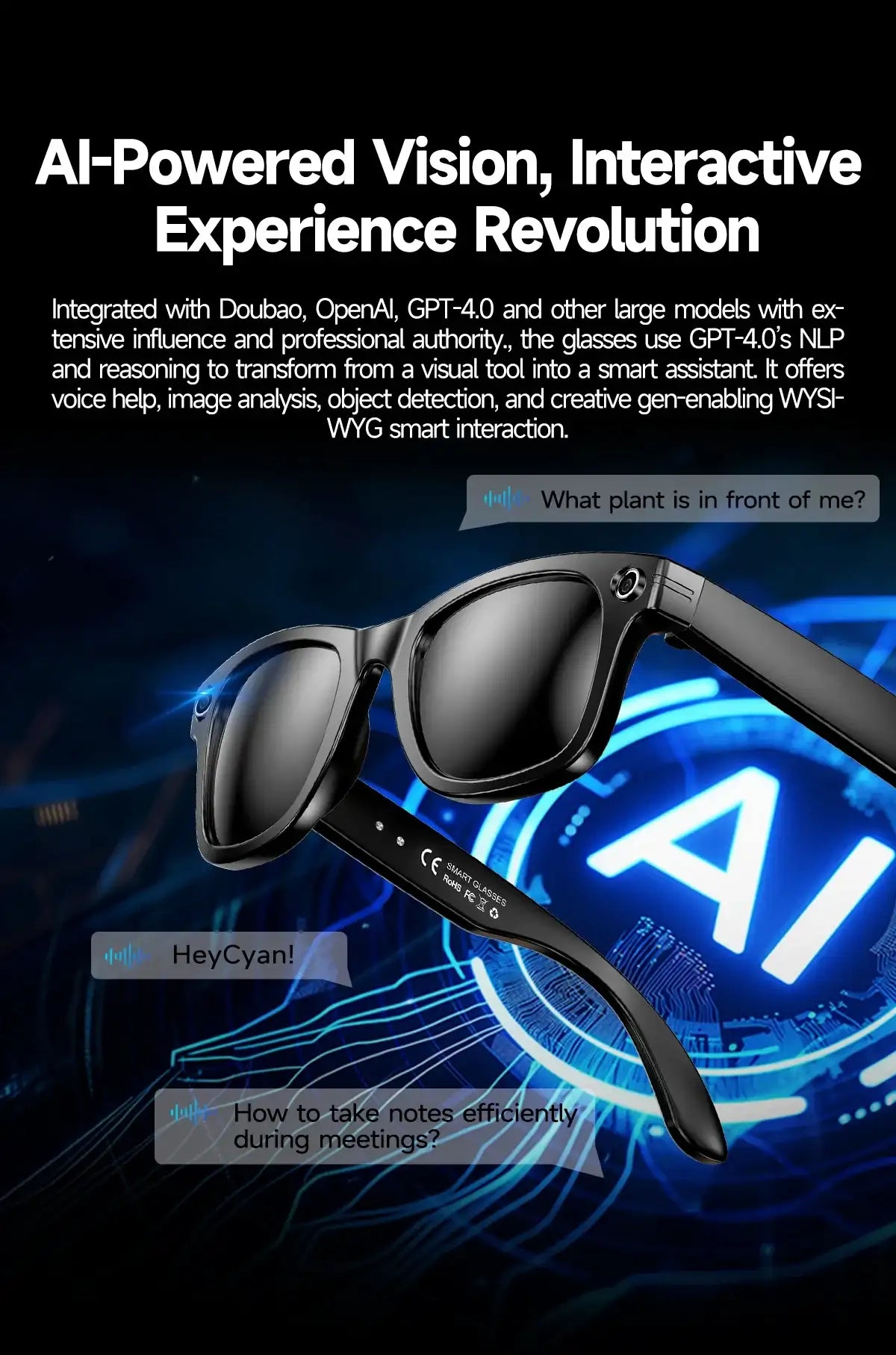 AI Smart Glasses with Camera