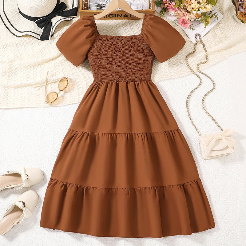 Girls Summer Dress Retro Princess