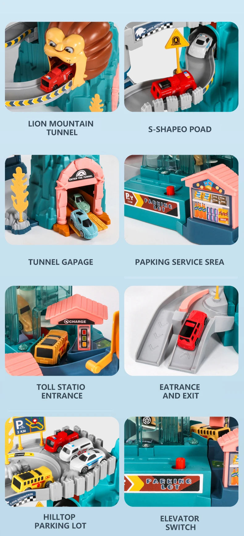 Lion Theme Car Track Toy