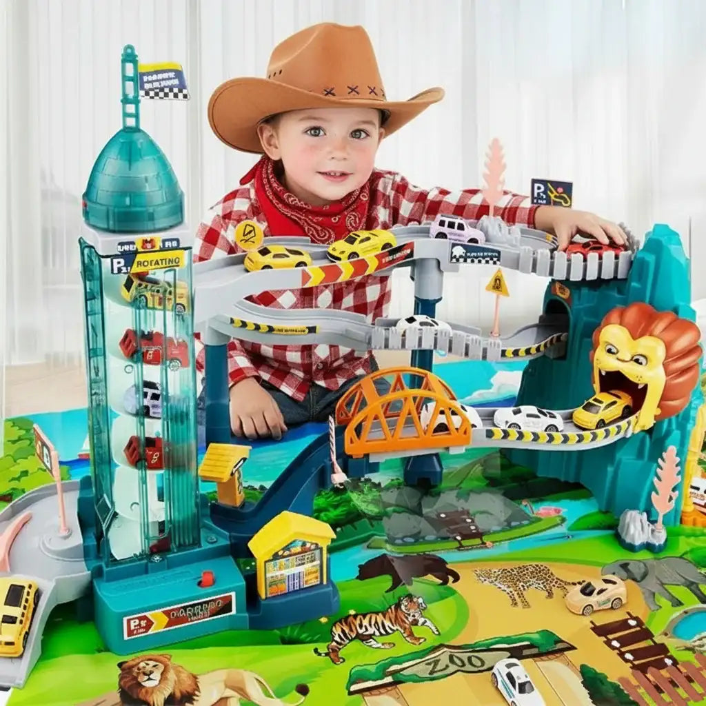 Lion Theme Car Track Toy
