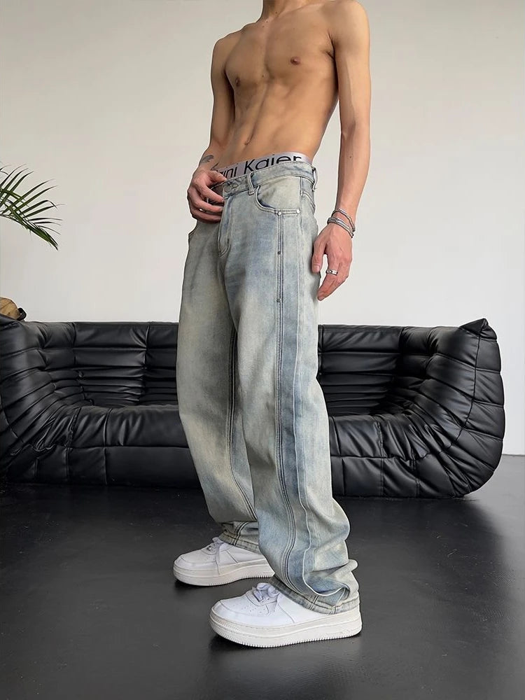 Men’s Baggy Patchwork Jeans