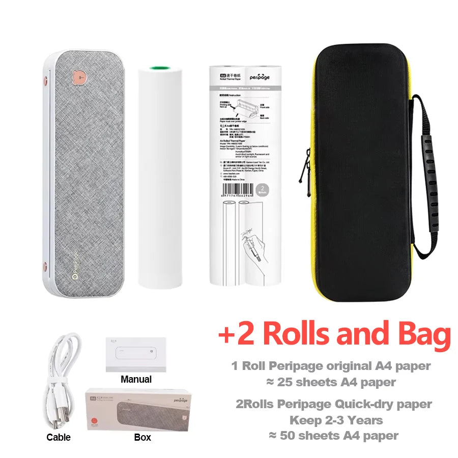 Peripage A40 Mini Thermal Printer Portable A4