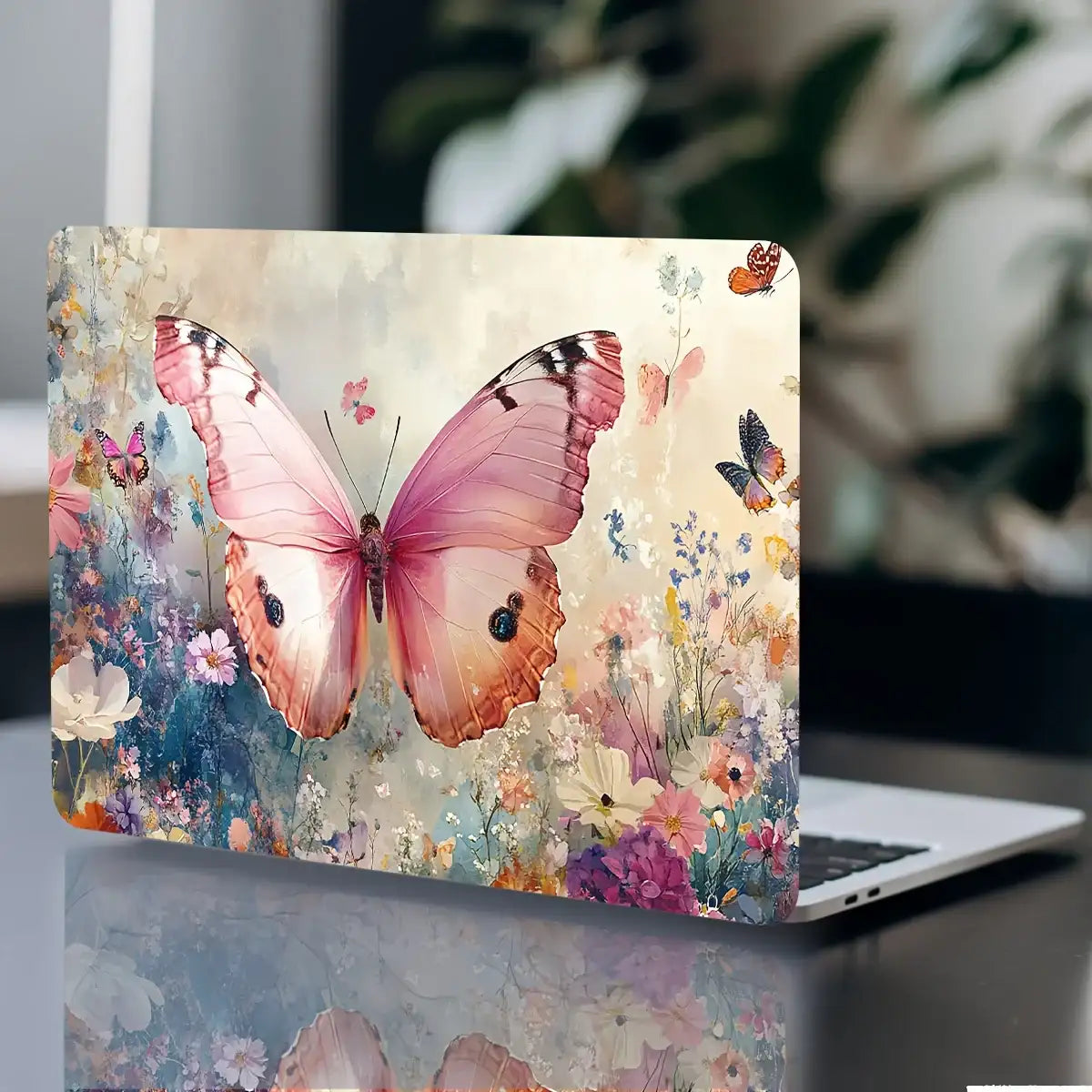 Butterfly Laptop Stickers – Beige, Waterproof -2Pcs 