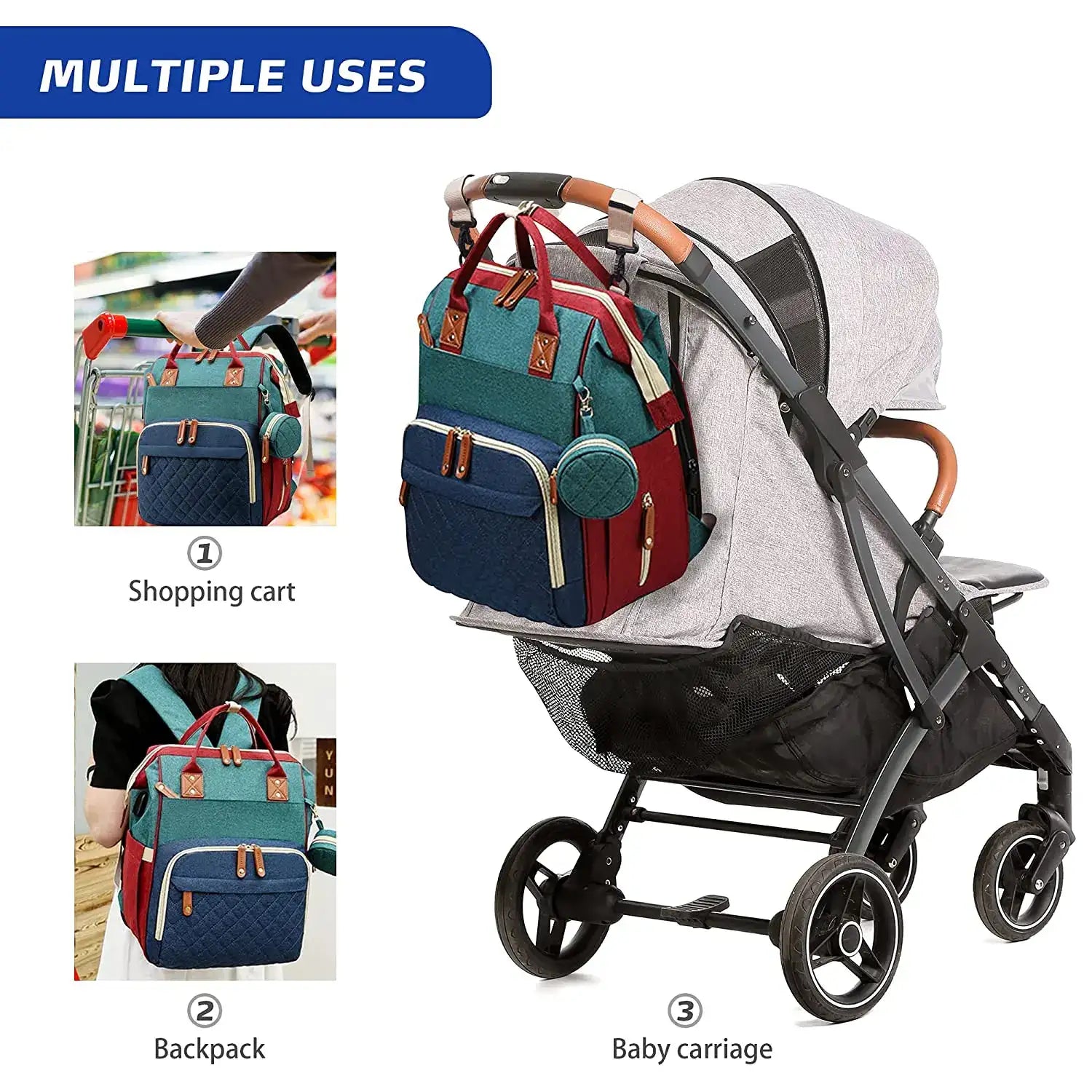 3-in-1 Baby Travel Diaper Bag