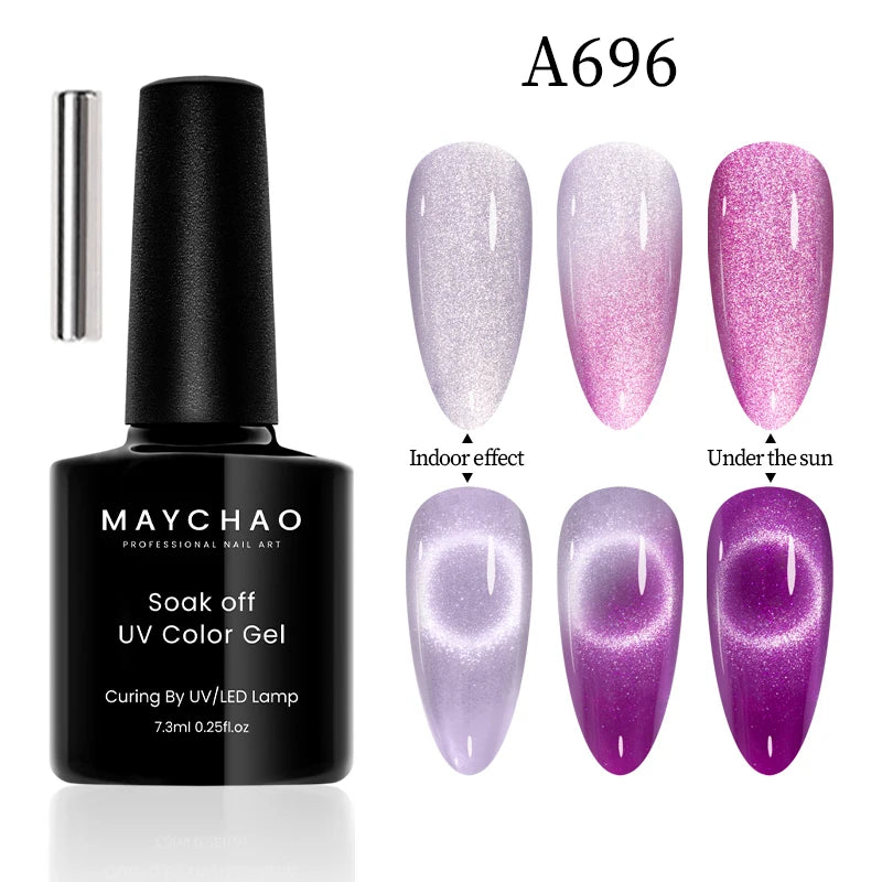 Cat Eye Magnetic Gel Polish by MAYCHAO – Holographic 12ml