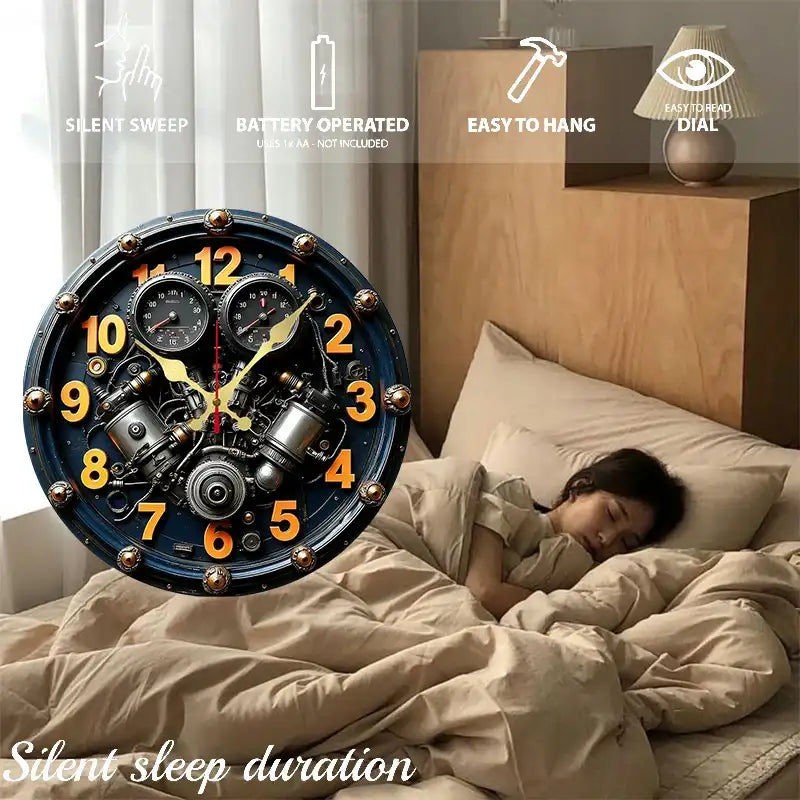 Silent Wooden Wall Clock