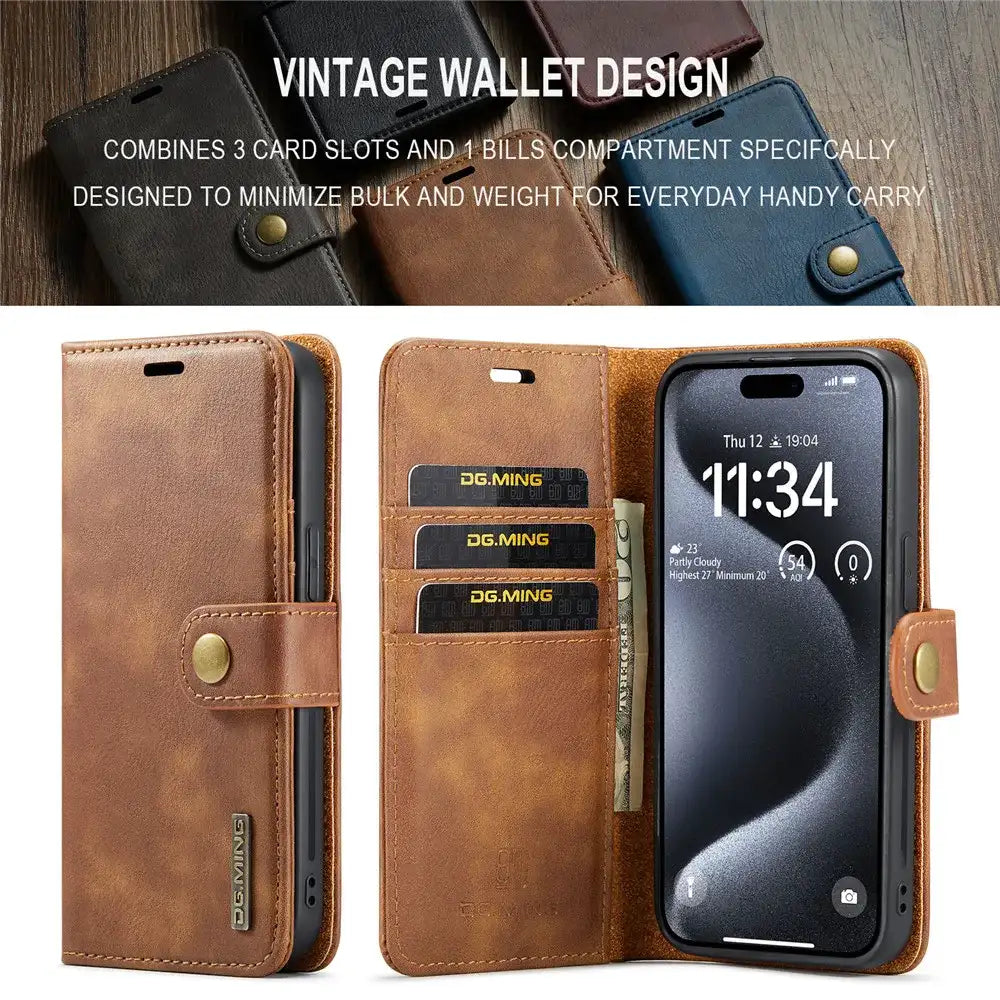Detachable Magnetic Leather Phone Case