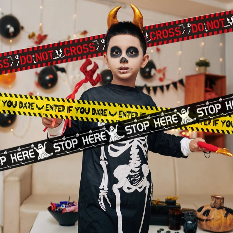 Halloween Warning Tape Signs