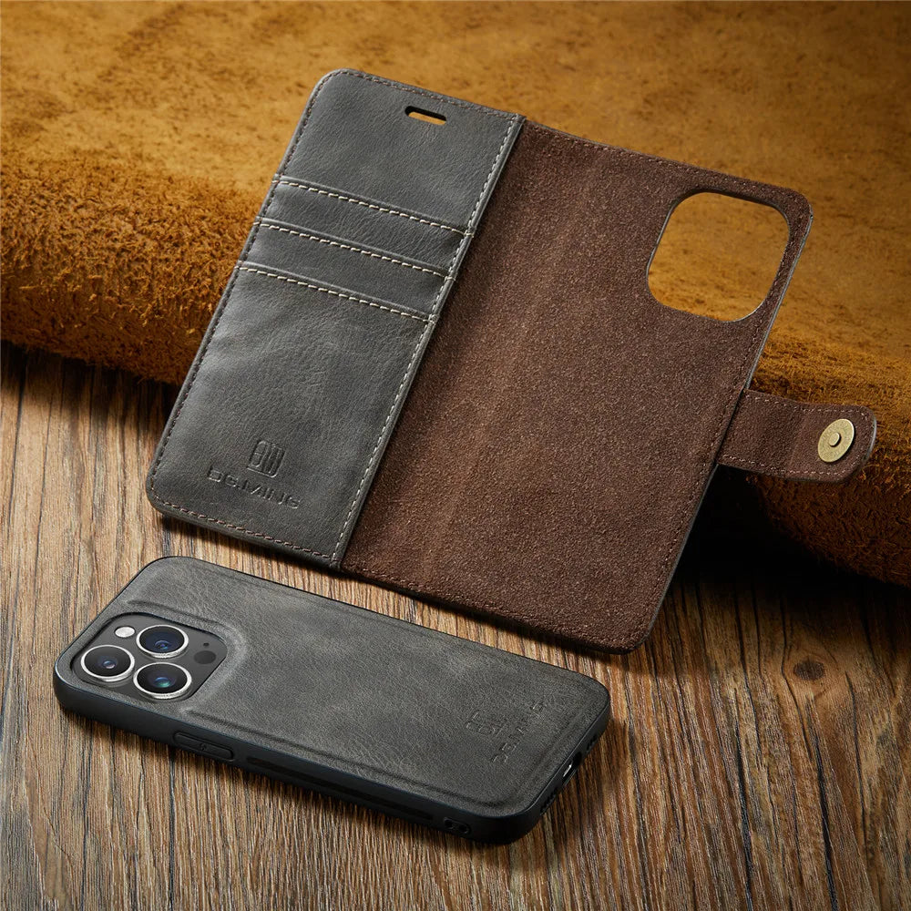 Detachable Magnetic Leather Phone Case 