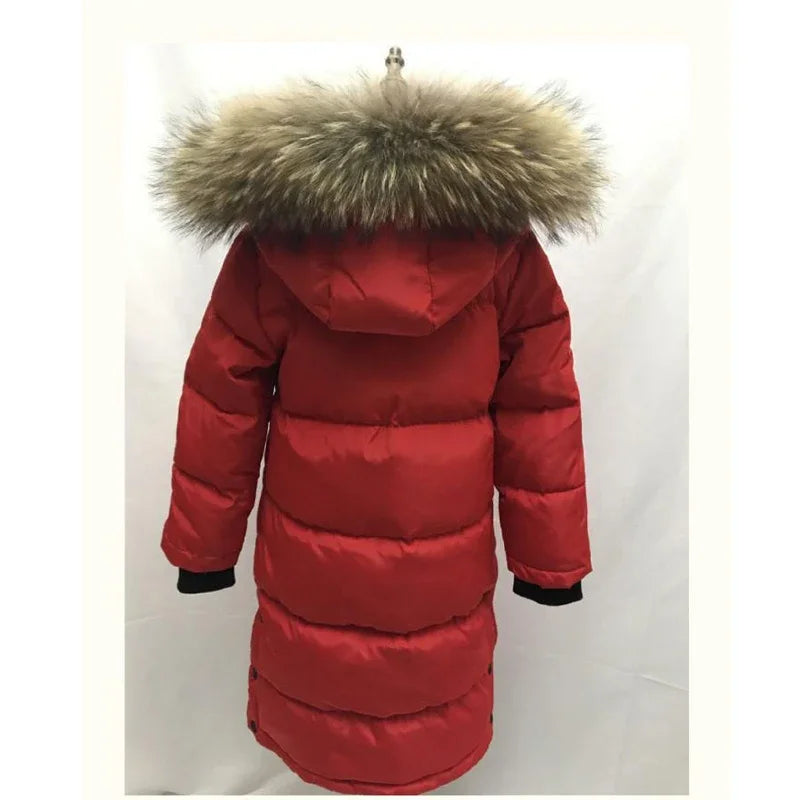 Kids Winter Fur Collar Jacket