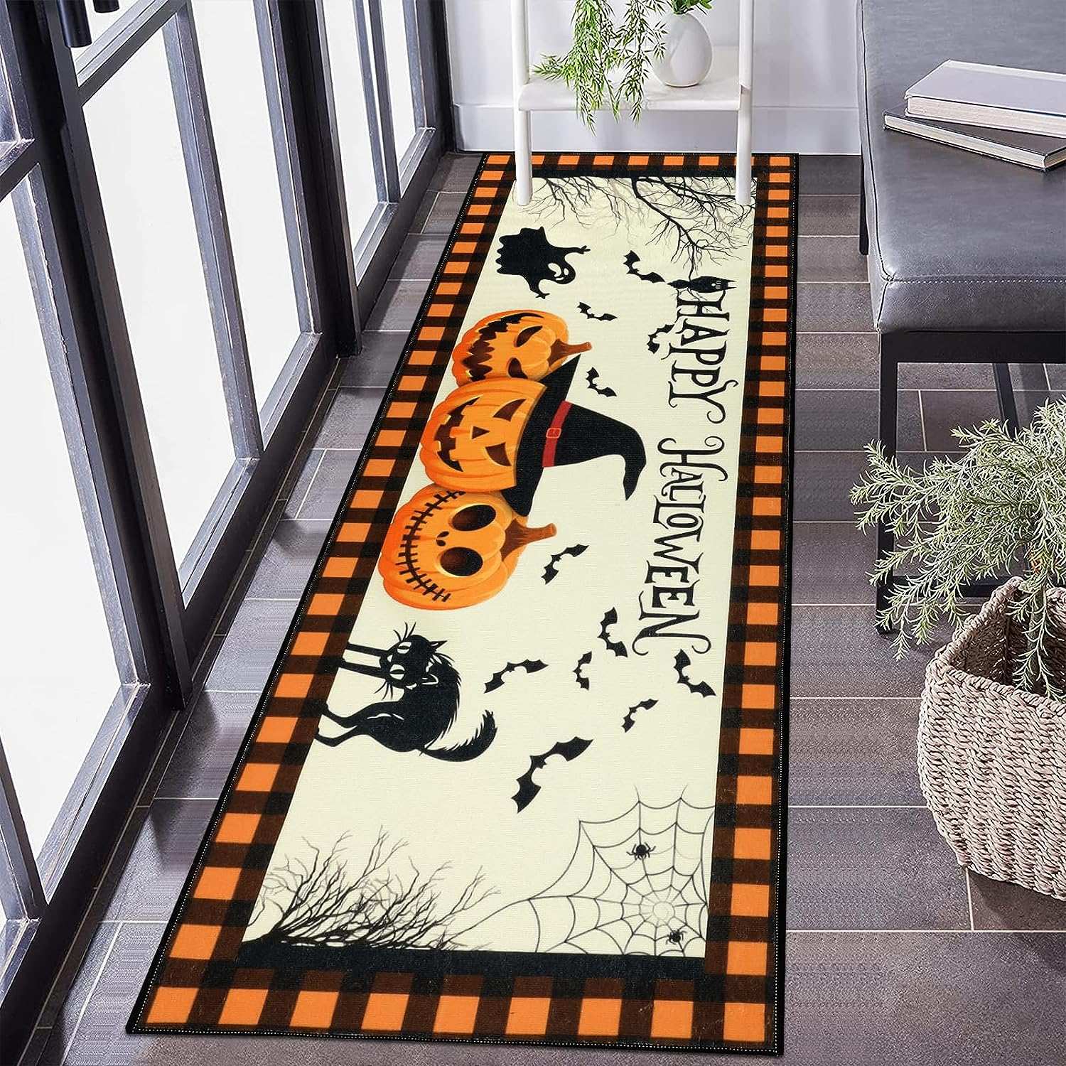 Halloween Horror Pumpkin Rug Anti-Slip Home Floor Mat