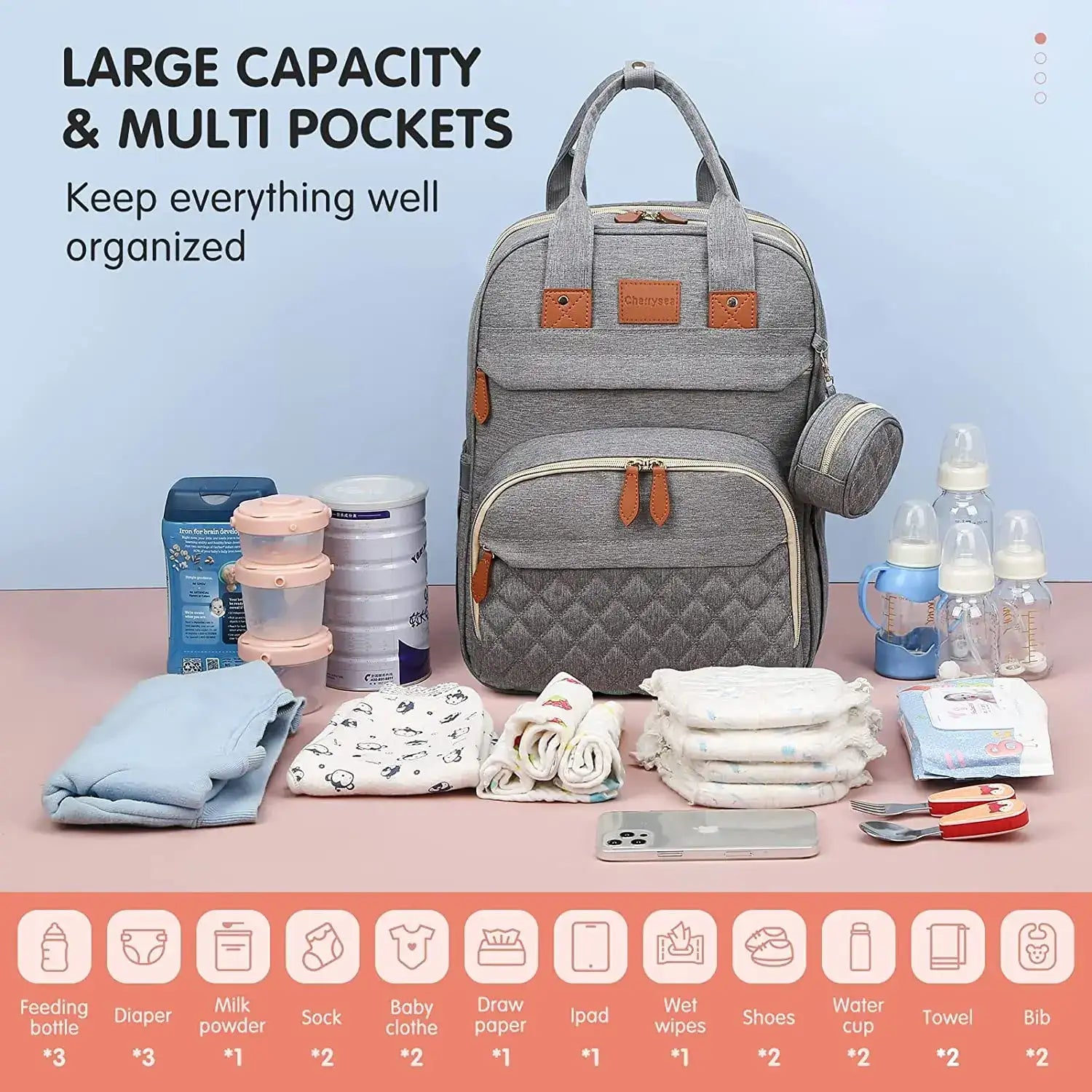 3-in-1 Baby Travel Diaper Bag
