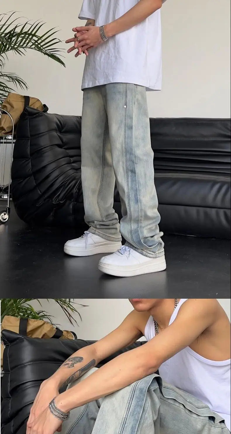 Men’s Baggy Patchwork Jeans