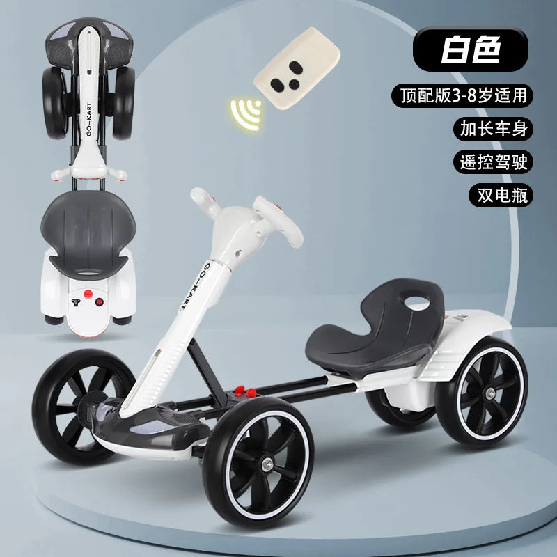 Kids Electric Go Kart with Double Battery Ride - Foldable 