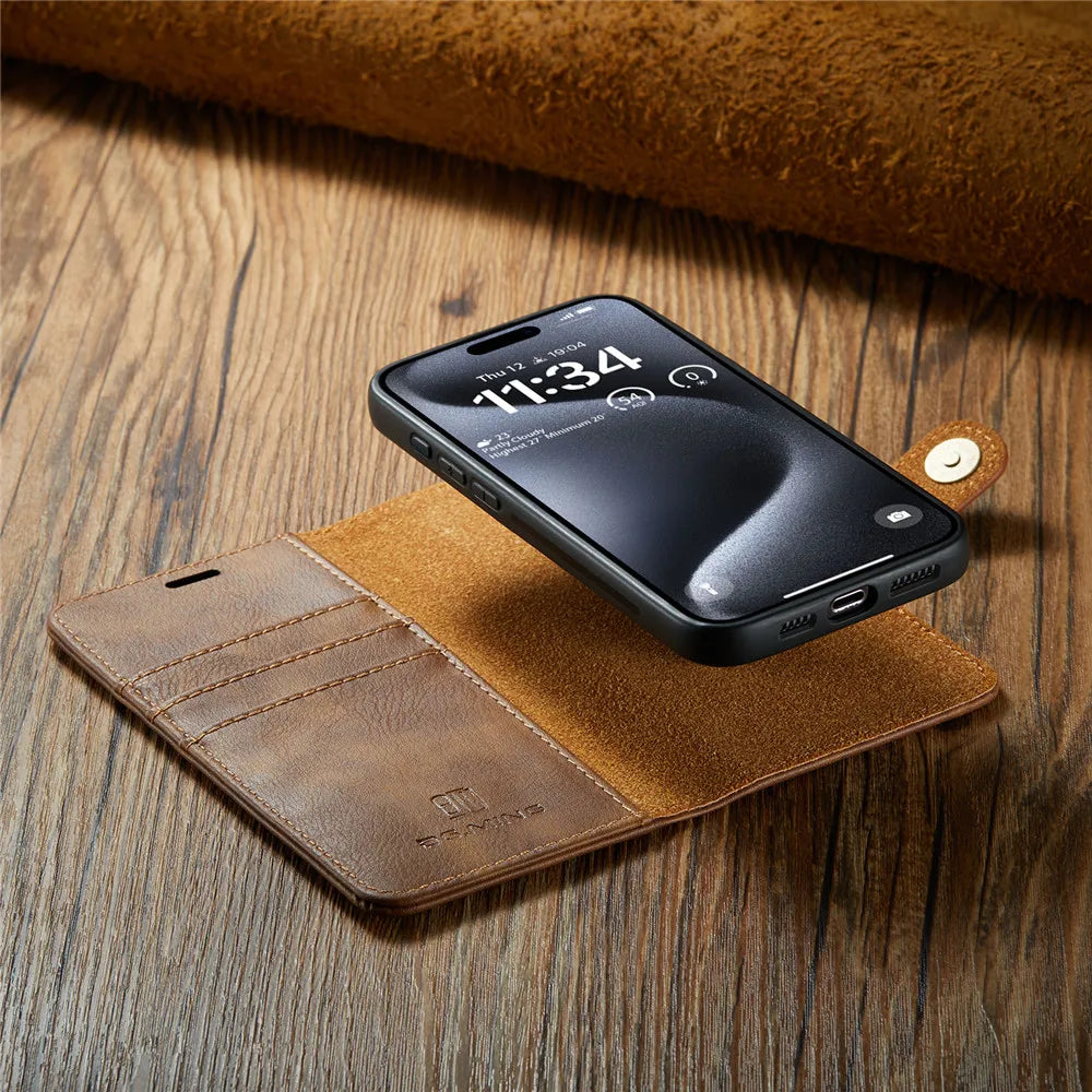 Detachable Magnetic Leather Phone Case
